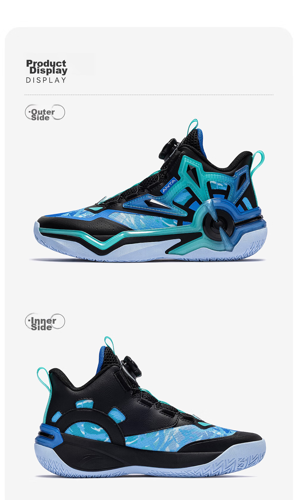 Anta Kids Boys Sports Shoes Ages 6-12 Youth Durable Sniper Basketball Shoes 312541108H 32